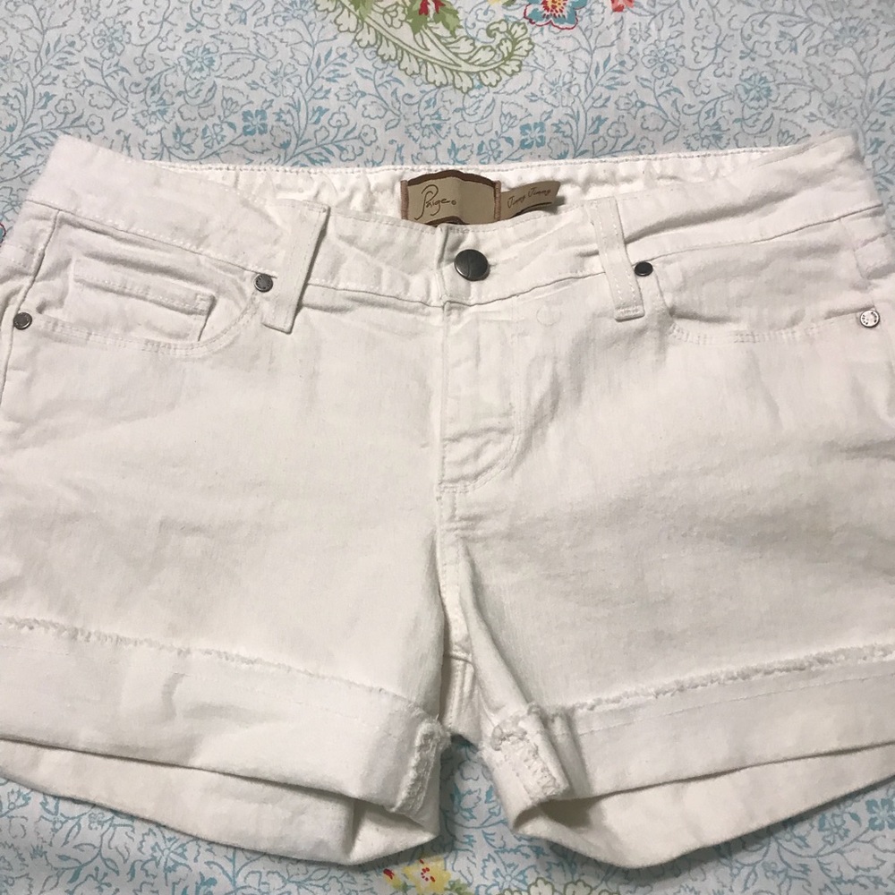 Paige Jimmy Jimmy white cuffed short 27